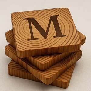 Personalized Wooden Coasters |Treated Wood | Set of 4 | Logo, Name or Design